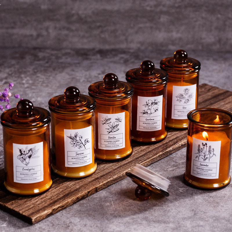 Soy Wax Flake - Pot en verre Vintage, bougie parfumée,