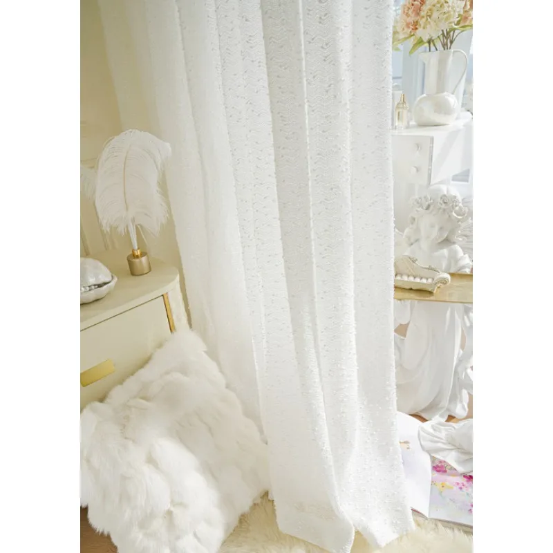 Home Fragrance French - Rideaux en voile translucide opaque blancs,