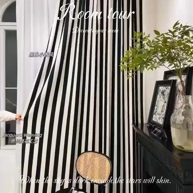Home Fragrance French - Rideau Jacquard en Chenille noir et