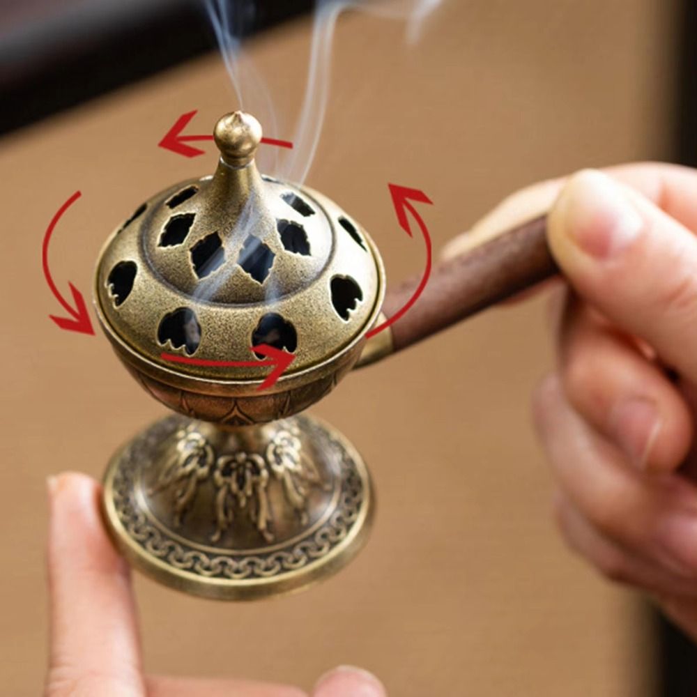 Home Fragrance Miniso - Brûleur d'encens vintage en alliage, motif