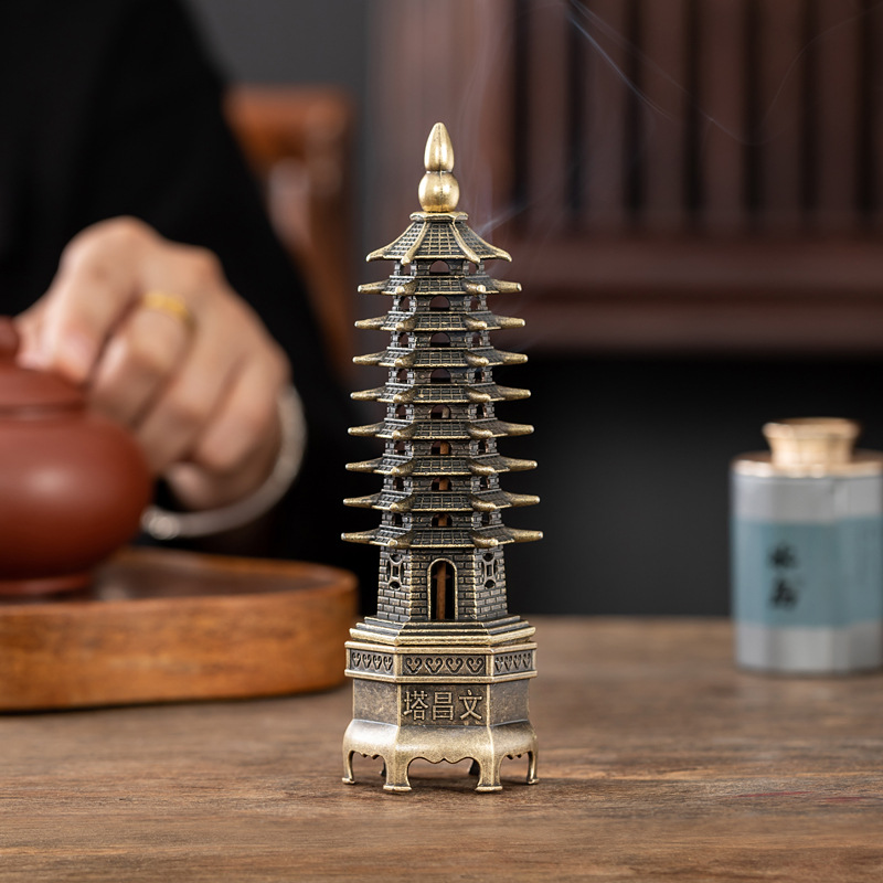 Incense Cone Holder - Brûleur d'encens Vertical pagode chinoise, décoration
