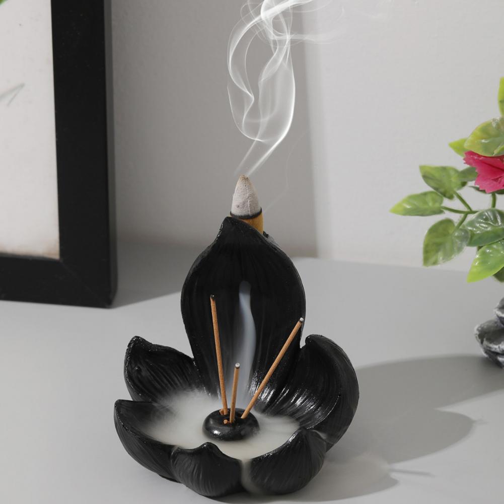 Incense Cone Holder - Porte-encens Lotus en résine, brûleur d'encens