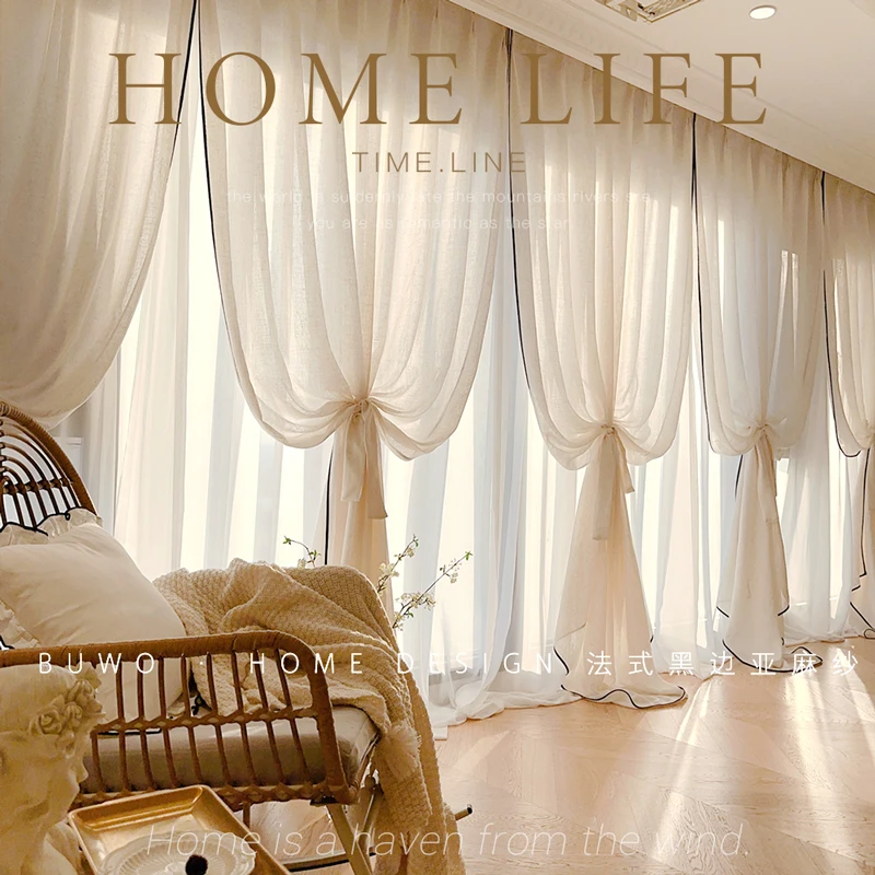 Voilages en gaze de lin à bord - Home Fragrance French avis et prix
