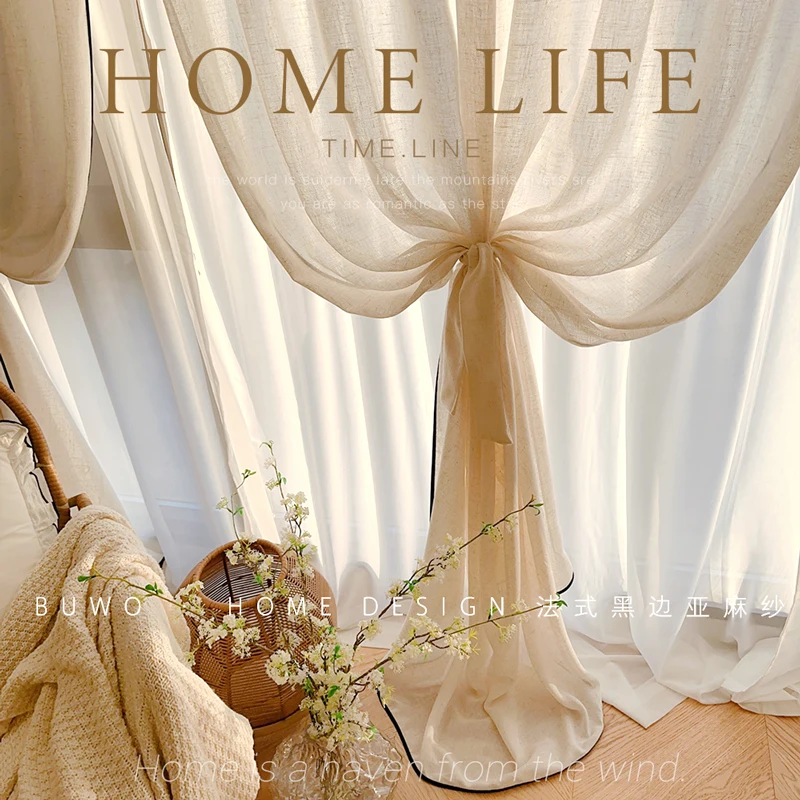 Voilages en gaze de lin à bord - Home Fragrance French avis et prix